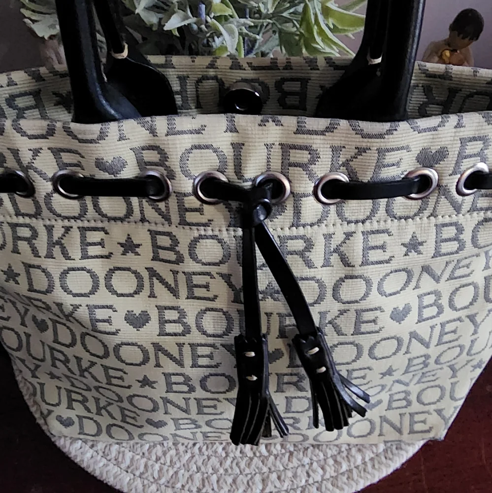 Dooney & Bourke Cream and Black Tote Bag